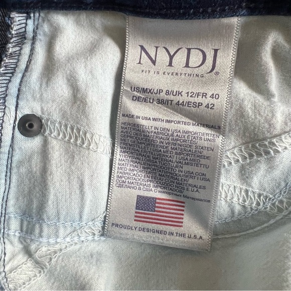 NYDJ Womens Barbara Bootcut Dark Wash Ankle Jeans Sz 8 Mid Rise - Picture 9 of 11